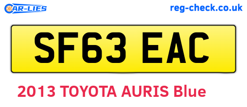 SF63EAC are the vehicle registration plates.