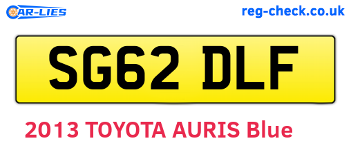SG62DLF are the vehicle registration plates.