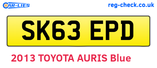 SK63EPD are the vehicle registration plates.