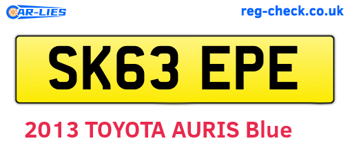 SK63EPE are the vehicle registration plates.