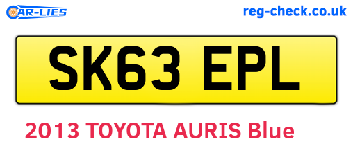 SK63EPL are the vehicle registration plates.