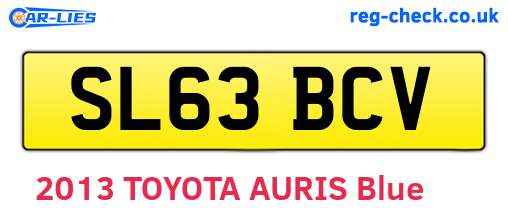 SL63BCV are the vehicle registration plates.
