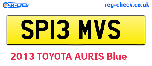 SP13MVS are the vehicle registration plates.