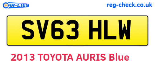 SV63HLW are the vehicle registration plates.