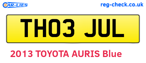 TH03JUL are the vehicle registration plates.