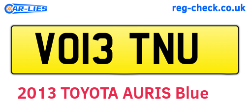 VO13TNU are the vehicle registration plates.