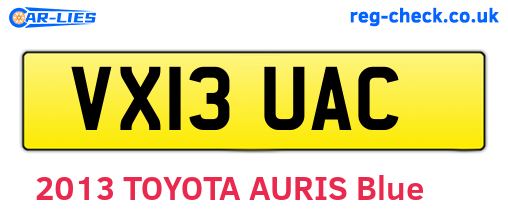 VX13UAC are the vehicle registration plates.