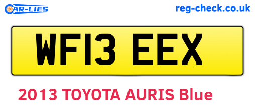 WF13EEX are the vehicle registration plates.