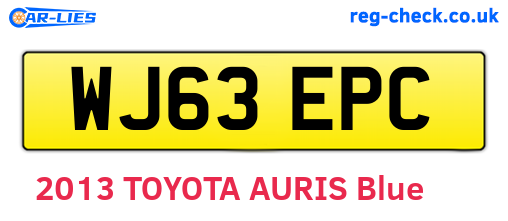 WJ63EPC are the vehicle registration plates.