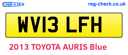 WV13LFH are the vehicle registration plates.