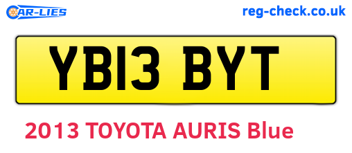 YB13BYT are the vehicle registration plates.