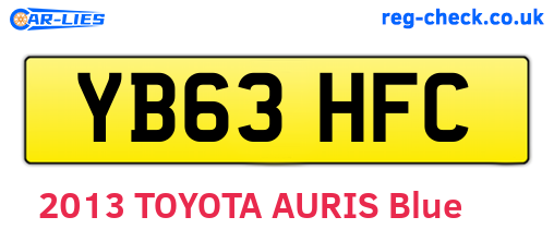 YB63HFC are the vehicle registration plates.