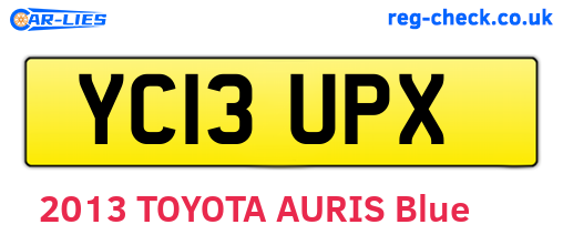 YC13UPX are the vehicle registration plates.