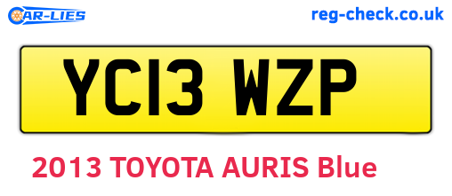 YC13WZP are the vehicle registration plates.