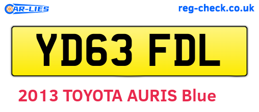 YD63FDL are the vehicle registration plates.