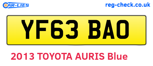 YF63BAO are the vehicle registration plates.