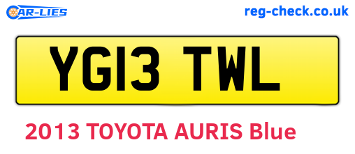 YG13TWL are the vehicle registration plates.
