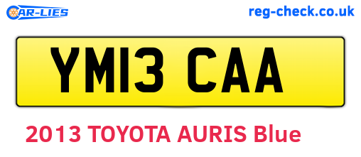 YM13CAA are the vehicle registration plates.
