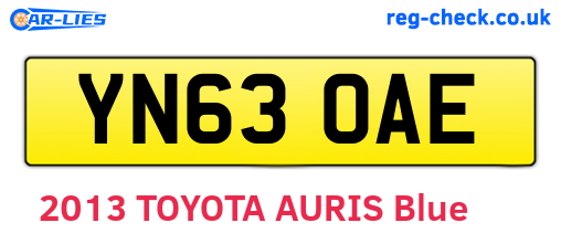 YN63OAE are the vehicle registration plates.
