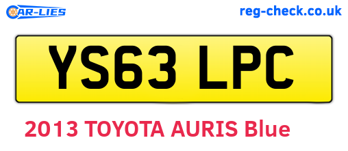 YS63LPC are the vehicle registration plates.