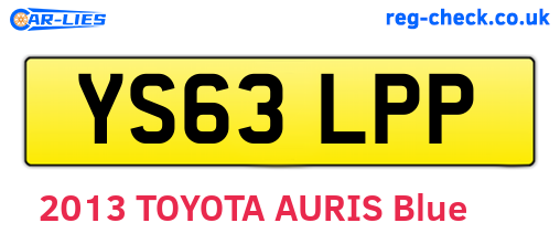 YS63LPP are the vehicle registration plates.