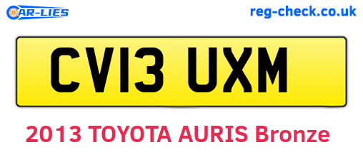CV13UXM are the vehicle registration plates.
