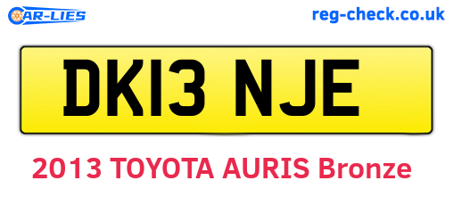 DK13NJE are the vehicle registration plates.