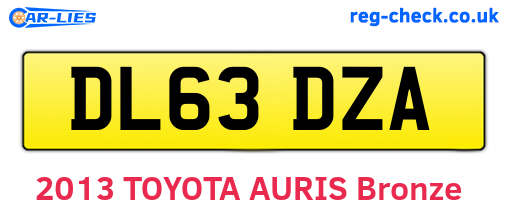 DL63DZA are the vehicle registration plates.