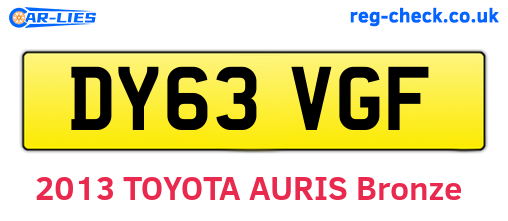 DY63VGF are the vehicle registration plates.