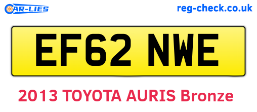 EF62NWE are the vehicle registration plates.