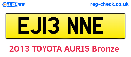 EJ13NNE are the vehicle registration plates.
