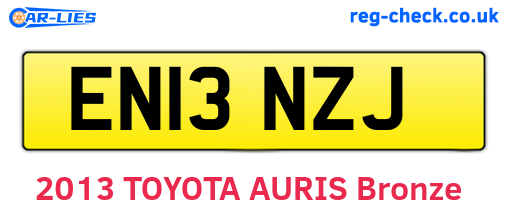 EN13NZJ are the vehicle registration plates.