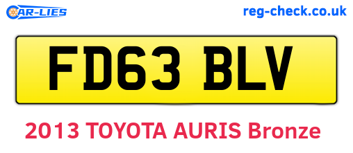 FD63BLV are the vehicle registration plates.