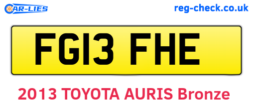 FG13FHE are the vehicle registration plates.