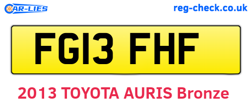 FG13FHF are the vehicle registration plates.