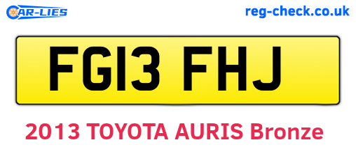 FG13FHJ are the vehicle registration plates.