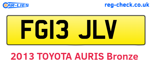 FG13JLV are the vehicle registration plates.