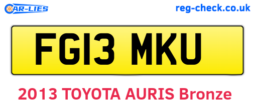 FG13MKU are the vehicle registration plates.