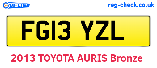 FG13YZL are the vehicle registration plates.