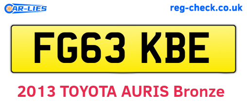 FG63KBE are the vehicle registration plates.