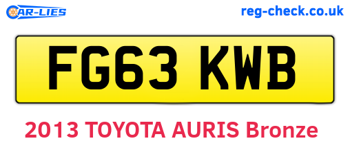FG63KWB are the vehicle registration plates.
