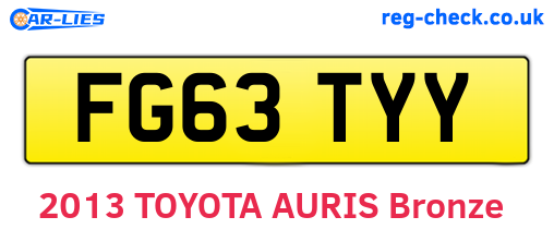 FG63TYY are the vehicle registration plates.