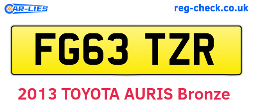 FG63TZR are the vehicle registration plates.