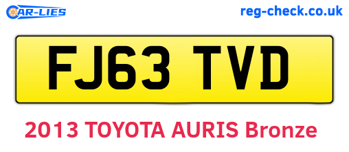 FJ63TVD are the vehicle registration plates.
