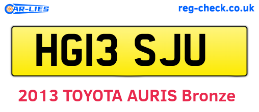 HG13SJU are the vehicle registration plates.