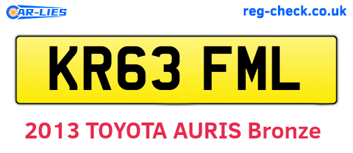 KR63FML are the vehicle registration plates.