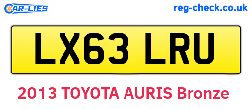 LX63LRU are the vehicle registration plates.