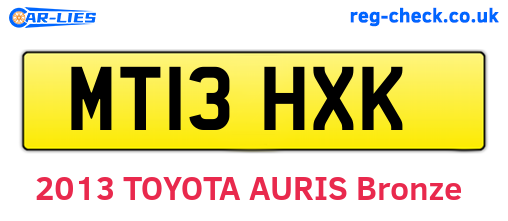MT13HXK are the vehicle registration plates.
