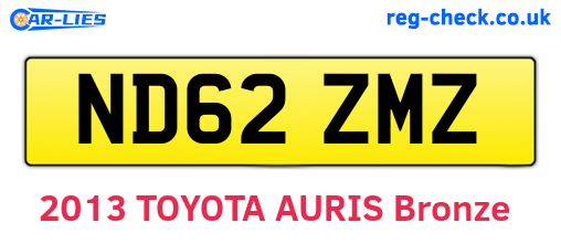 ND62ZMZ are the vehicle registration plates.