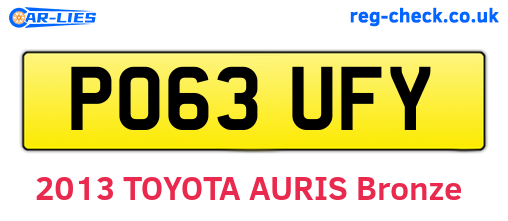 PO63UFY are the vehicle registration plates.